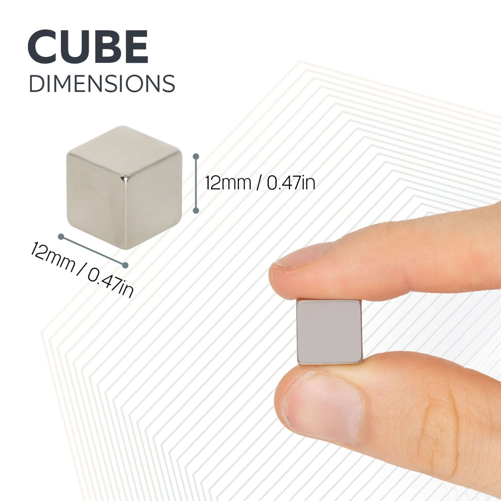 12 x 12 x 12mm thick N42 Neodymium Magnet - 7.4kg Pull