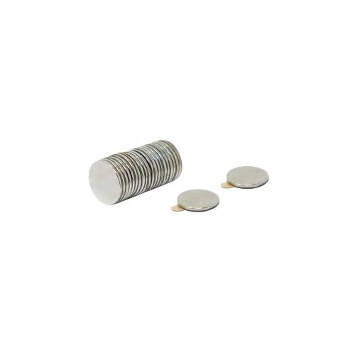 10 Pairs (20 Magnets) Self-Adhesive Neodymium Disc Magnets – 10mm X 1mm, Silver