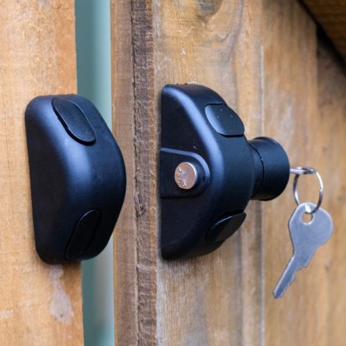 60 x 70 x 25mm Magnetic Gate Latch with Keys - Black