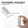 76 x 24 x 6.35mm thick (x 4mm hole) Ferrite Channel Magnet - 10kg Pull