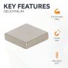 20 x 20 x 5mm thick N42 Neodymium Magnet - 7.8kg Pull