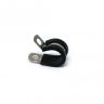 22mm dia x 6mm high Rubber Coated Cable Holding Magnet With 13mm Rubber Clamp - 4.3kg Pull