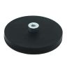 66mm dia x 8mm high Rubber Coated POS Magnet c/w M6 Boss Thread - 22kg Pull