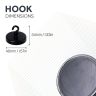 40mm dia Ferrite Black Painted Clamping Magnet with M4 Hook - 10.2kg Pull