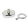 75mm dia Neodymium Clamping Magnet with M10 Eyebolt - Machine Lathed - 200kg Pull