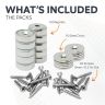 20mm dia Neodymium Pot Magnets, Steel Discs & Screws Pack