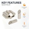 10mm dia x 30mm thick N42 Neodymium Mitre Magnet - 3.6kg Pull