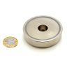 60mm dia x 14.5mm thick x 8.5mm c/bore N42 Neodymium Pot Magnet - 139kg Pull