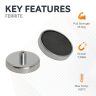 50mm dia x 10mm thick Ferrite Pot Magnet with M5 Internal Thread - 23kg Pull