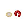 "Pocket Size" Red Alnico Horseshoe Magnet - 1.5kg Pull (25.4 x 28.5 x 8mm)