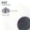 32mm dia x 7mm thick Ferrite Pot Magnet with M4 Internal Thread - 3.7kg Pull