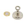 N42 Neodymium Clamping Magnet with M6 Eyebolt - 32mm dia - 36.4kg Pull