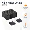 19 x 19 x 5mm thick Y10 Ferrite Magnets - 0.43kg Pull