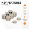 10mm dia x 2.5mm thick N42 Neodymium Magnets - 1.4kg Pull