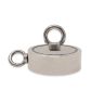 116mm dia x 32mm N42 Neodymium Pot Magnet with 1x M12 and 1x M10 Eyebolt + 10 metre Rope - 400kg Pull