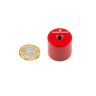 27mm dia x 25mm thick Alnico 5 Deep Pot Magnet c/w M6 threaded hole - 6kg Pull