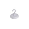 32mm dia Ferrite White Painted Clamping Magnet with M4 Hook - 7.3kg Pull
