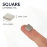 10 x 10 x 3mm thick N42 Neodymium Magnets - 2.2kg Pull