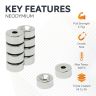 15mm dia x 7.5mm thick x 4.2mm c/sink Neodymium Magnet - 5.7kg Pull
