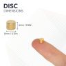 5mm dia x 4mm thick N35 Neodymium Magnet - 0.66kg Pull (Gold Plated)