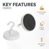 50mm dia Ferrite White Painted Clamping Magnet with M6 Hook - 21.3kg Pull