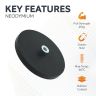 88mm dia x 8mm high Rubber Coated POS Magnet c/w M8 Boss Thread - 45kg Pull