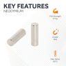 8mm dia x 25mm long N42 Neodymium Magnet - 3.1kg Pull