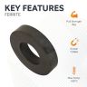 50mm O.D x 25mm I.D x 10mm thick Y30BH Ferrite Ring Magnet - 4kg Pull