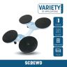 SCREWD 118mm diameter (325mm x 280mm) Quad Suction Lifter - 120kg Pull