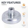 25mm dia x 7mm thick Ferrite Pot Magnet with M4 Internal Thread - 1kg Pull