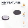 25mm dia x 3mm thick Y10 Ferrite Magnet With Self Adhesive Foam - 0.69kg Pull