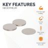 20mm dia x 0.5mm thick N42 Neodymium Magnets - 0.48kg Pull