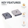 26 x 23 x 6.3mm thick (x 3mm hole) Ferrite Channel Magnet - 6.1kg Pull