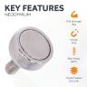 10mm dia x 5mm thick x M3 stud N42 Neodymium Pot Magnet - 3kg Pull
