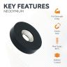 26.5mm dia x 6mm thick x 7mm c/sink Rubber Coated N42 Neodymium Magnet - 6.4kg Pull