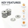 20mm dia x 4mm thick x 5.2mm c/sink Neodymium Magnet - 6.7kg Pull