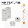 10mm dia x 5mm thick North & South Neodymium Countersunk Magnets & Screws Pack