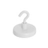 50mm dia Ferrite White Painted Clamping Magnet with M6 Hook - 21.3kg Pull
