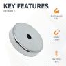 40mm dia x 8mm thick x 5mm c/sink Ferrite Y30BH Pot Magnet - 11kg Pull
