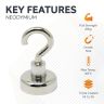 25mm dia Neodymium Clamping Magnet with M5 Hook or Eyebolt - 20kg Pull