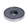 66mm dia x 10mm thick x 8mm hole Ferrite Pot Magnet - 39kg Pull