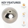 19mm dia N42 Neodymium Sphere Magnet - 4.4kg Pull