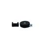 22mm dia x 6mm high Rubber Coated Cable Holding Magnet With 4mm Hole Cable Tie Clip - 4.3kg Pull