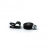 18mm dia x 6mm high Rubber Coated Cable Holding Magnet With 6.4mm Cable Clip - 1.6kg Pull