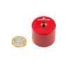 35mm dia x 30mm thick Alnico 5 Deep Pot Magnet c/w M6 threaded hole - 14kg Pull