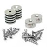 20mm dia Countersunk Magnets, Steel Discs & Screws Pack