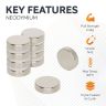 14mm dia x 4mm thick N42 Neodymium Magnet - 3.4kg Pull