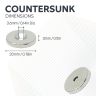20mm dia x 3mm thick x 3.6mm c/s hole N42 Neodymium Magnet - 4.5kg Pull