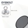 80mm dia x 70mm tall Ferrite Recovery Magnet with M10 Eyebolt - 60kg Pull