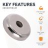 14mm dia x 3.6mm thick x 3.5mm c/bore N42 Neodymium Pot Magnet - 5.2kg Pull